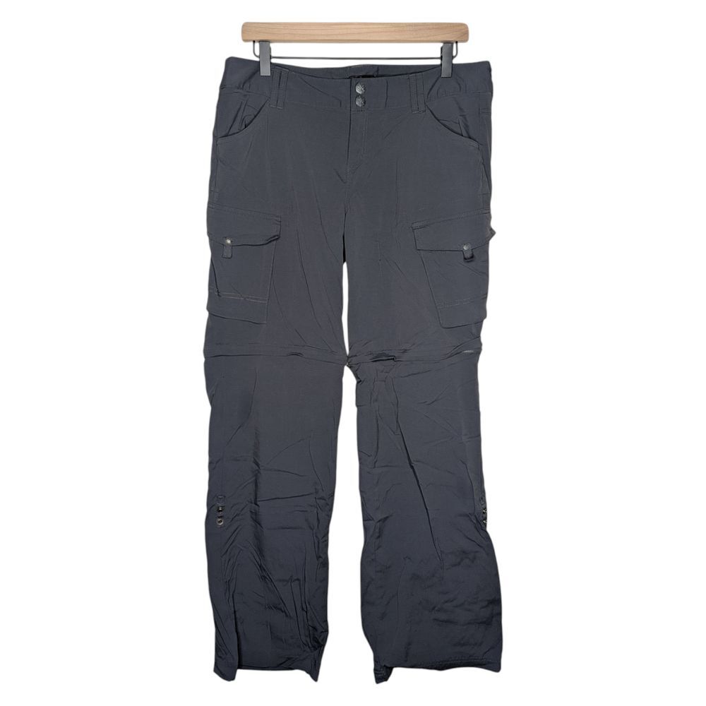 Prana Convertible 3 In 1 Hiking Pants Capri Or Shorts‎ Womens Size 10 Gray Cargo